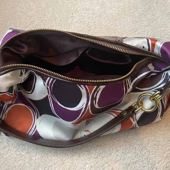 COACH Ashley Scarf Signature Print Multicolor Hobo Purse w/ Shoulder Strap - Picture 5 of 8